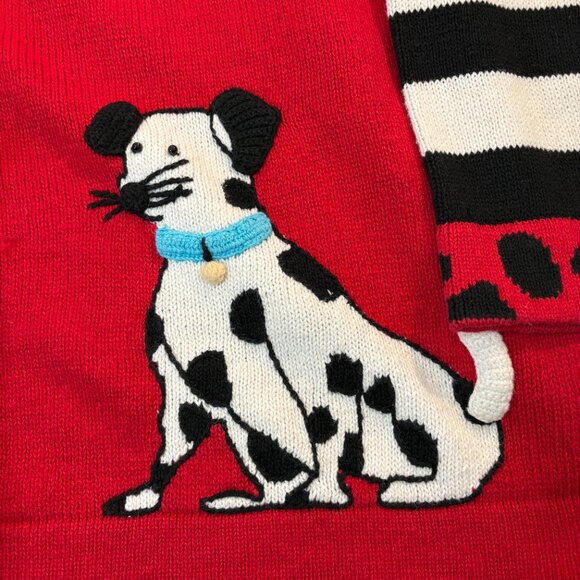 Storybook Knits 1X Dalmatian Fire Truck Hydrant 911 Cardigan Sweater Red Black - Picture 8 of 9